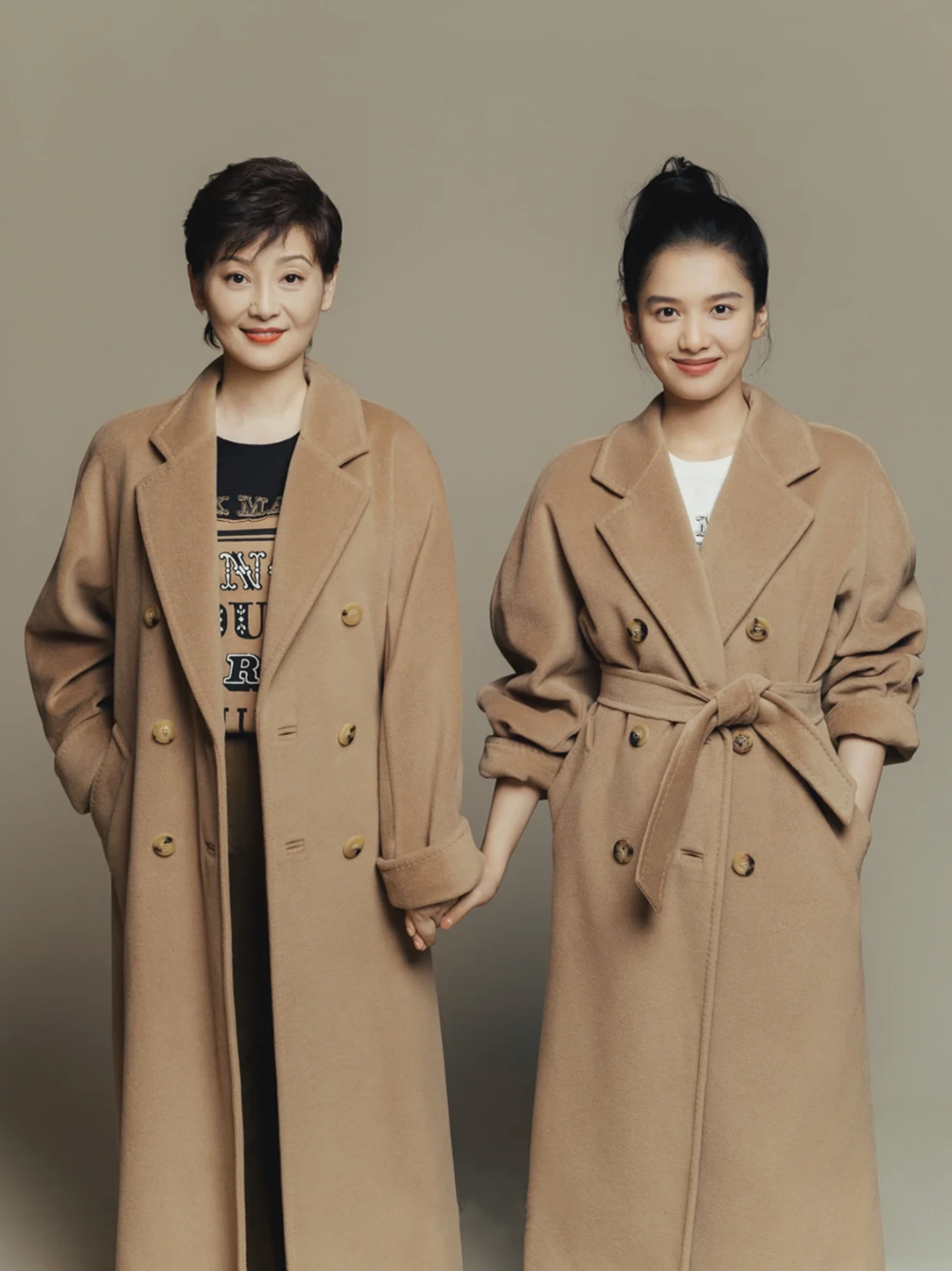 101801双面羊绒大衣女中长款泡派女装驼色系带加厚双面呢毛呢外套