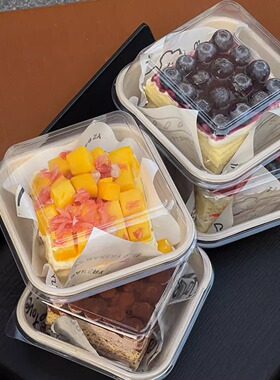 网红提拉米苏切件蛋糕包装盒固体杨枝甘露巴斯克千层切块烘焙打包