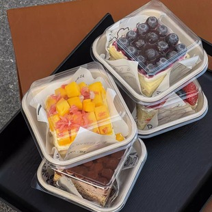 网红提拉米苏切件蛋糕包装 盒固体杨枝甘露巴斯克千层切块烘焙打包