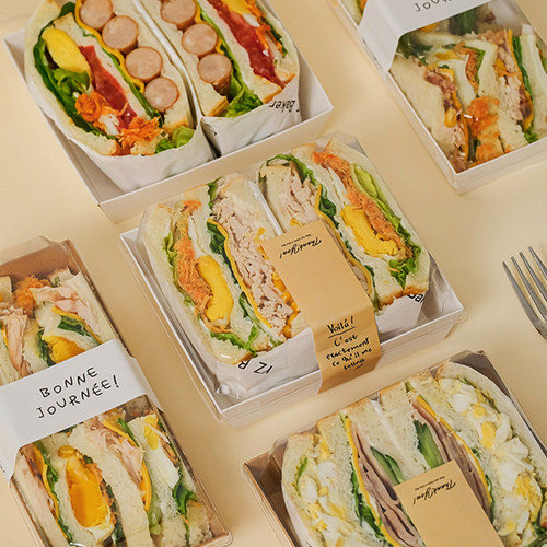 网红三明治包装盒雪媚娘打包盒