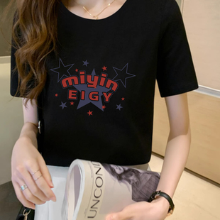 上衣 100%纯棉美式 小个子白色短袖 t恤女夏季 甜美宽松慵懒小众半袖