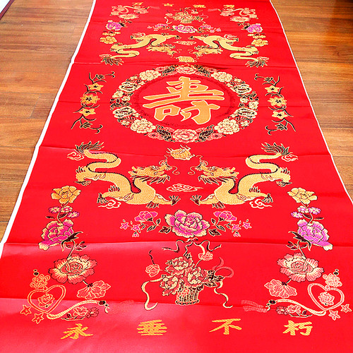 丧葬用品锦缎寿被面子大红铭旌