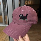 2026新款 棒球帽 牛仔可爱小猫刺绣鸭舌帽子女百搭遮阳防晒帽春夏季
