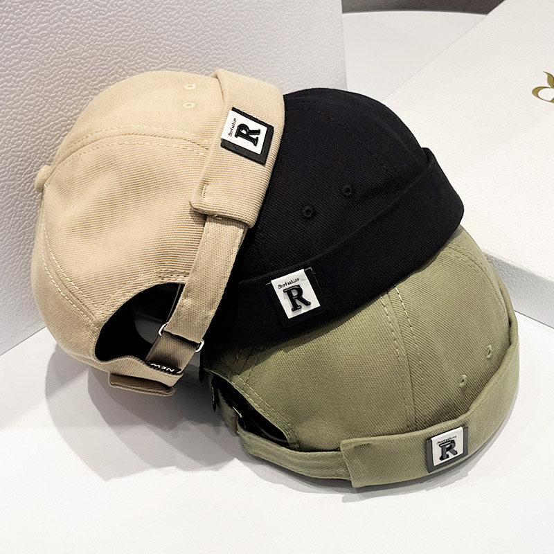 日系网红复古瓜皮帽子男潮嘻哈雅痞帽个性贝雷帽街头无檐地主帽女