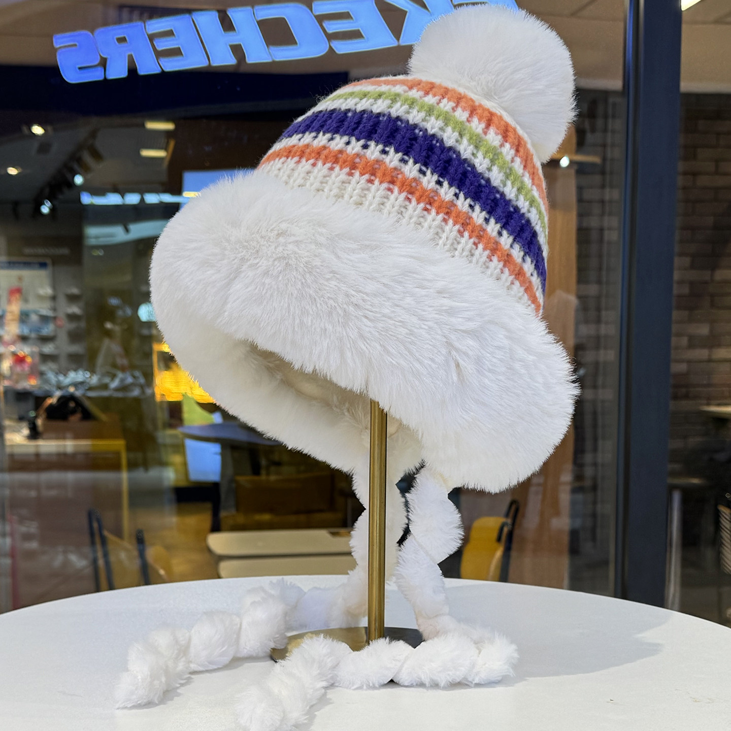 韩版彩色条纹毛球针织帽子女秋冬季加厚保暖护耳帽显脸小雷锋帽潮,服饰配件/皮带/帽子/围巾,帽子,淘宝优惠券,粉丝福利购,淘宝优惠卷