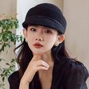 高品质优雅气质马术帽子女2025年春新款 百搭显脸小毛呢短檐鸭舌帽