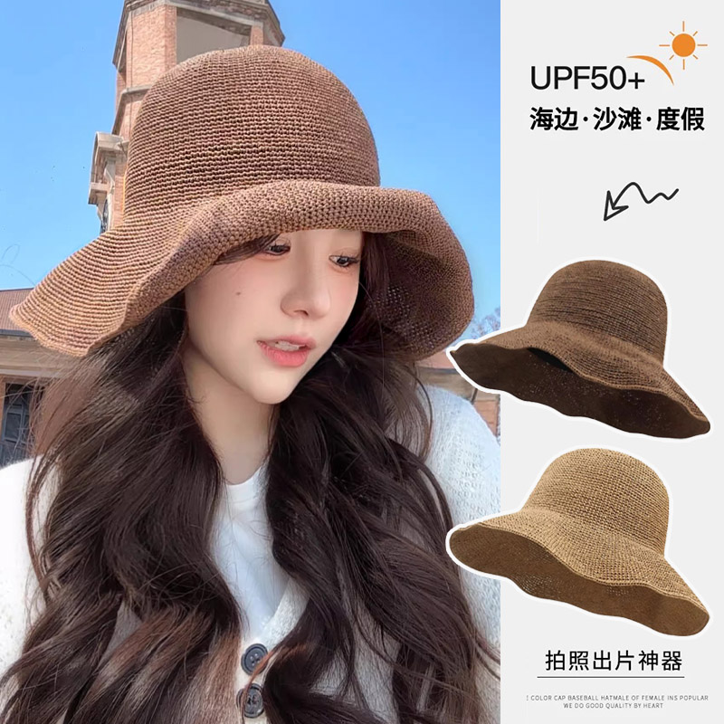 灵允草帽沙滩气质女春夏网红同款