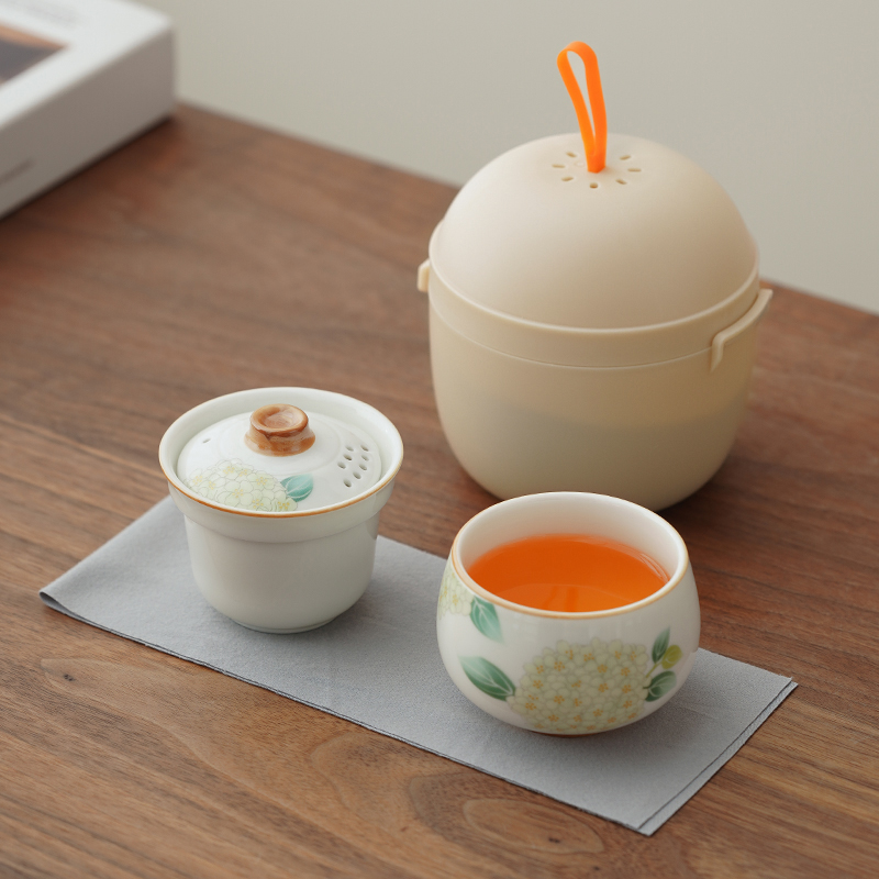汝窑旅行茶具户外便携式快客杯