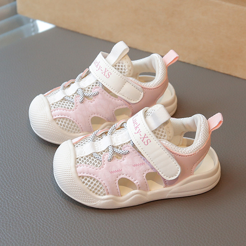 女宝宝凉鞋夏季婴幼儿学步鞋1一3岁小童鞋子防滑软底男童网面机能