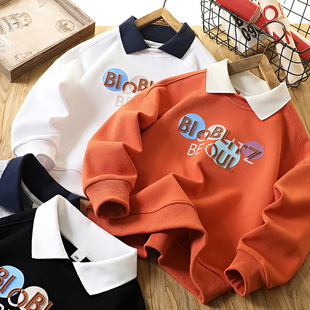 儿童班服洋气上衣中大童印花上衣 男童卫衣童装 秋季 POLO衫 2025新款