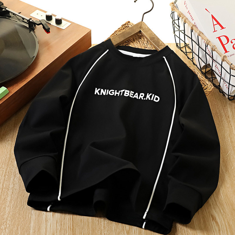 中大童童装儿童装长袖T恤2026春季新款圆领百搭纯棉打底衫