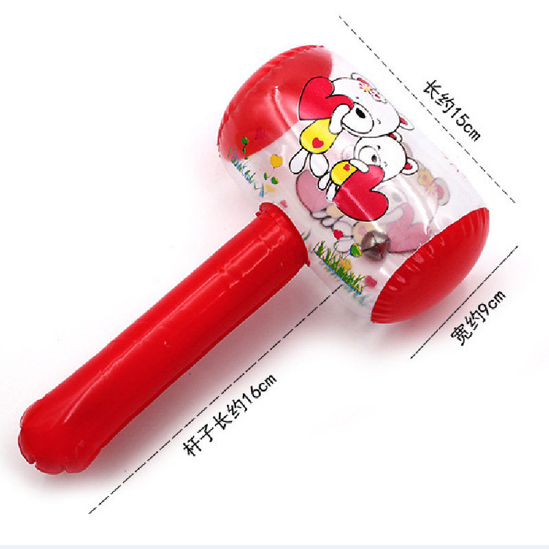 新款 卡通充气锤子小号榔头带铃铛锤宝宝气球小孩玩具床铃/床挂