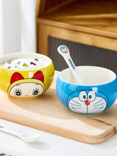 哆啦a梦碗家用2025新款儿童碗景德镇陶瓷汤碗宝宝特别漂亮的饭碗