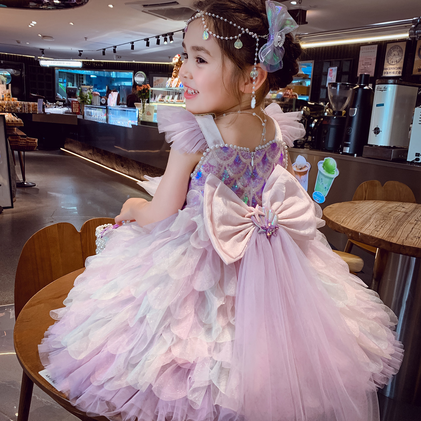 女童连衣裙夏装2026新款儿童美人鱼洛丽塔公主裙小女孩生日礼服裙