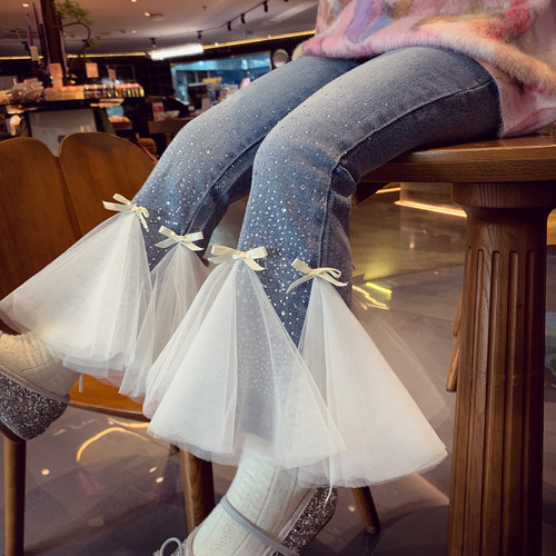 【漫画长腿】时髦感牛仔喇叭裤