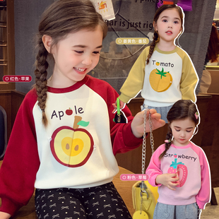 米米哈罗女童圆领卫衣春装2026新款韩版儿童百搭女孩长袖休闲上衣