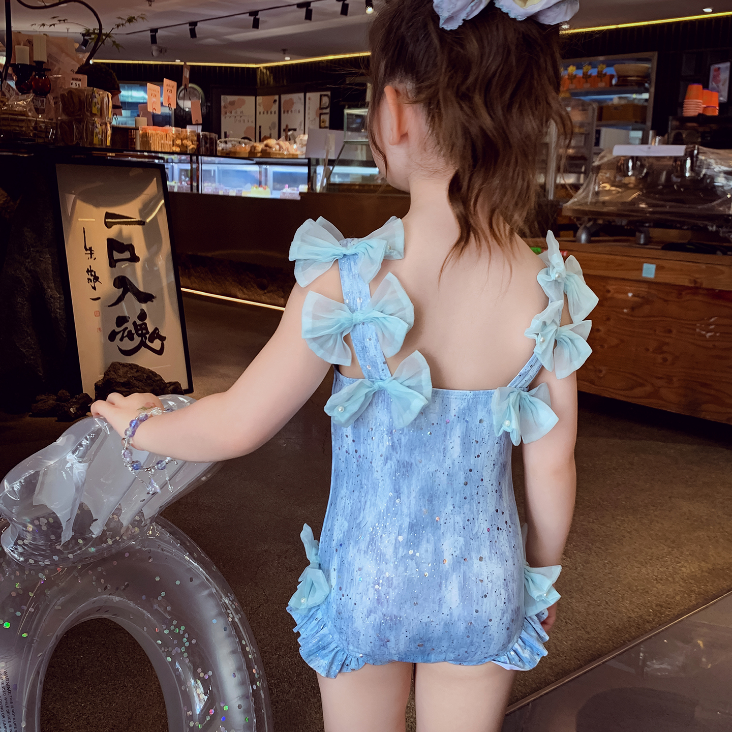【告白盛夏】蝴蝶结吊带连体泳衣