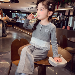 洋气儿童时髦两件套小女孩芭蕾风休闲套装 2026新款 潮 春装 女童套装