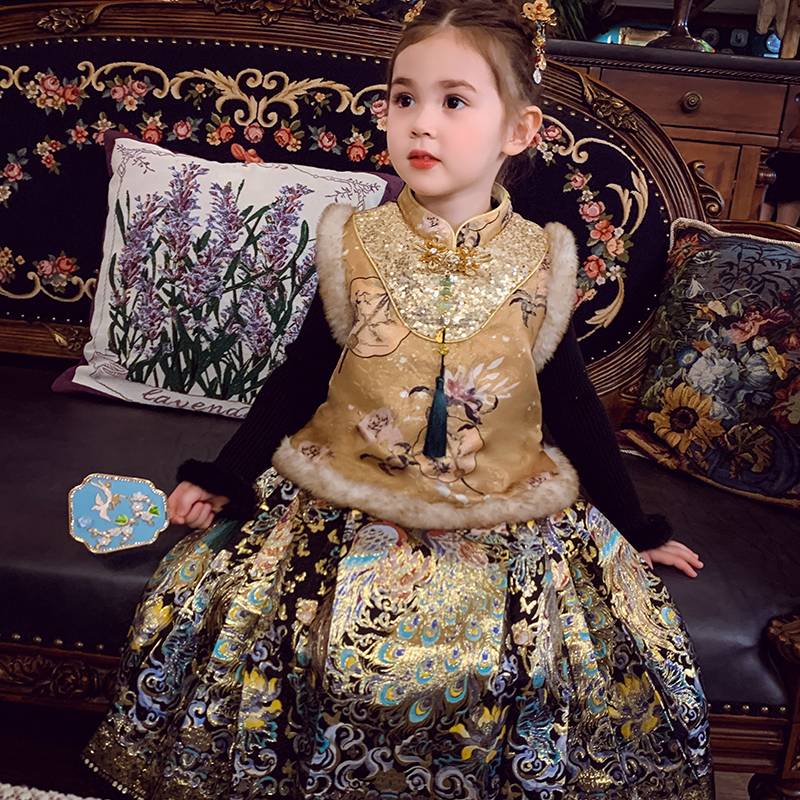 【花影团扇】新中式马甲+马面裙