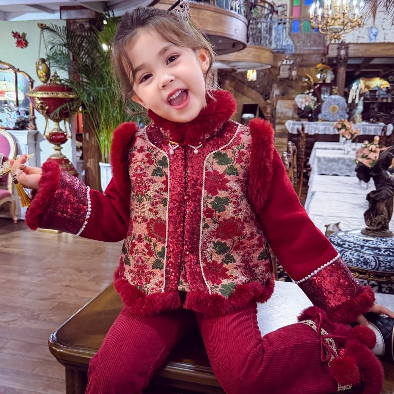 米米哈罗女童拜年服女孩唐装上衣冬装2026新款儿童新中式夹棉外套,童装/婴儿装/亲子装,唐装,淘宝优惠券,粉丝福利购,淘宝优惠卷