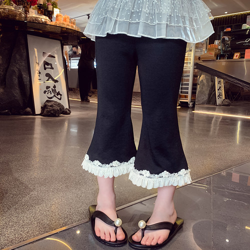 【翘臀长腿腰精】黑色九分喇叭裤