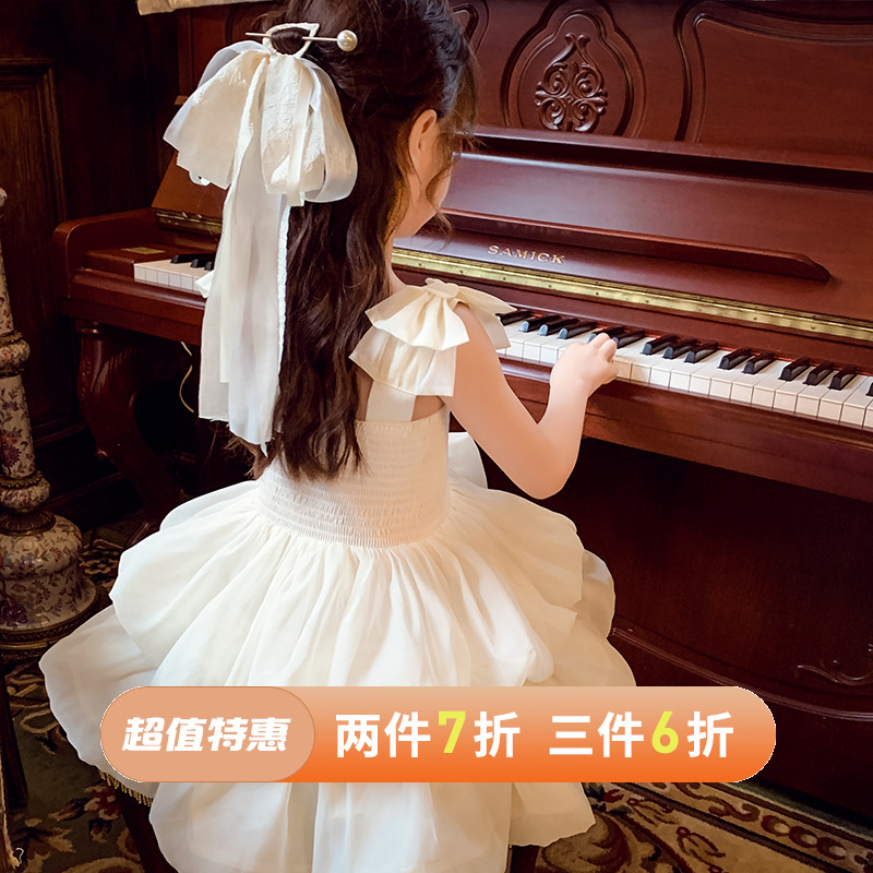 【白月光】法式蝴蝶结吊带蛋糕裙