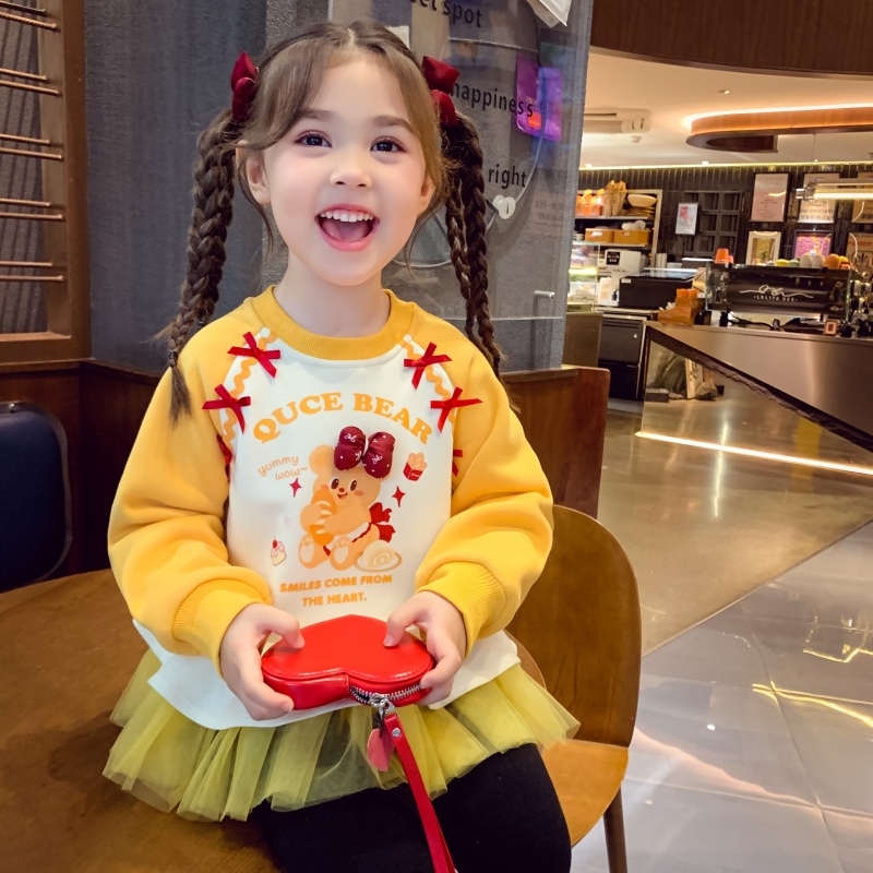 【黄油小熊】一体绒卡通印花卫衣