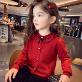 女童针织开衫 洋气儿童休闲上衣小女孩甜美小香风毛衣 春秋2026新款