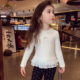 女童长袖 女孩白色内搭上衣 女孩芭蕾风花边打底衫 T恤春装 2026新款