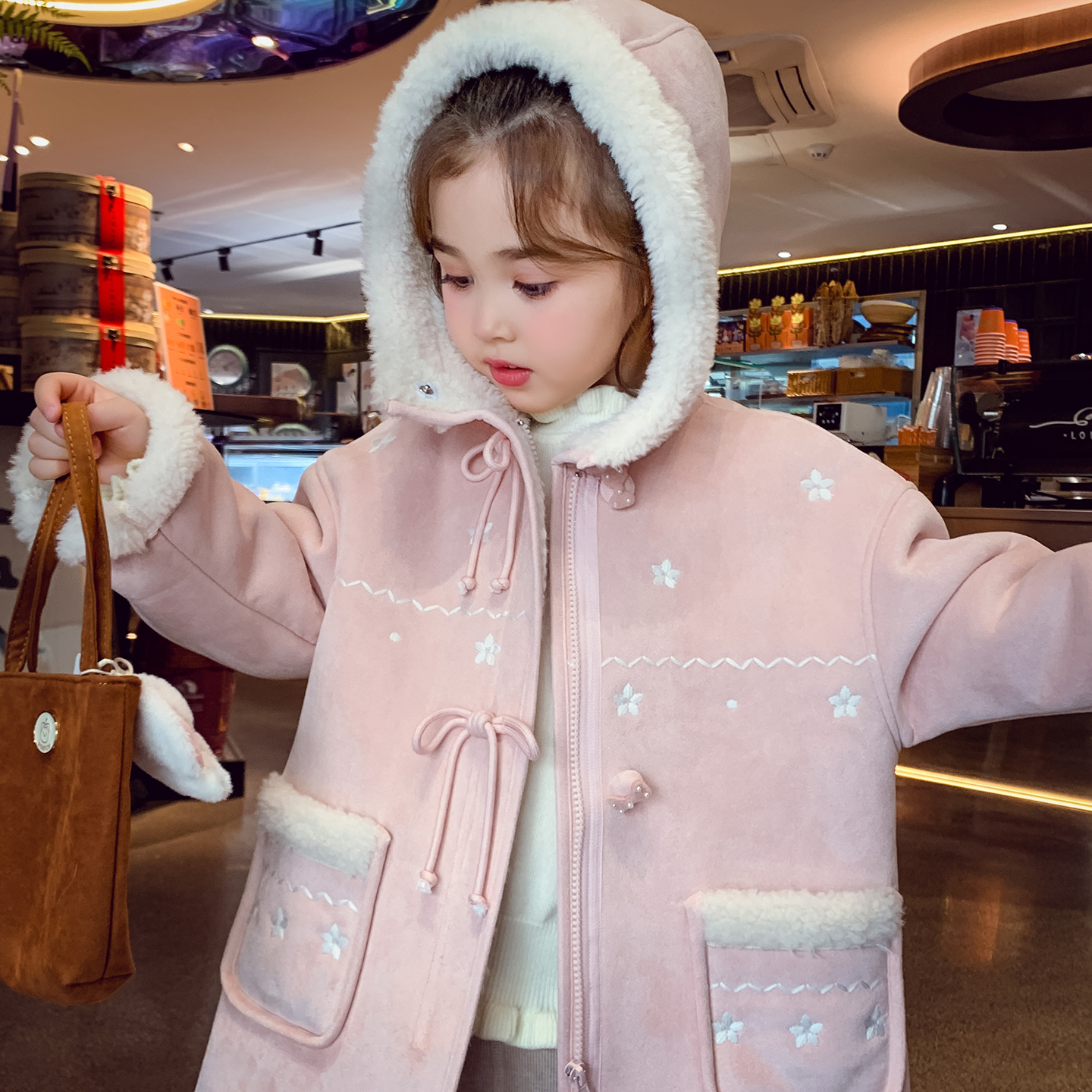【香软妹宝】仿皮草羊羔毛外套