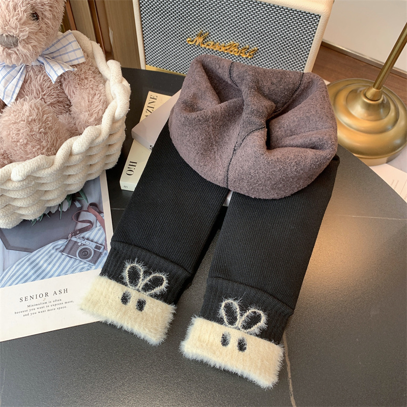 thumbnail for Girls' fleece leggings winter wear 2025 new foreign style integrated lambswool children's pants girls wear trousers