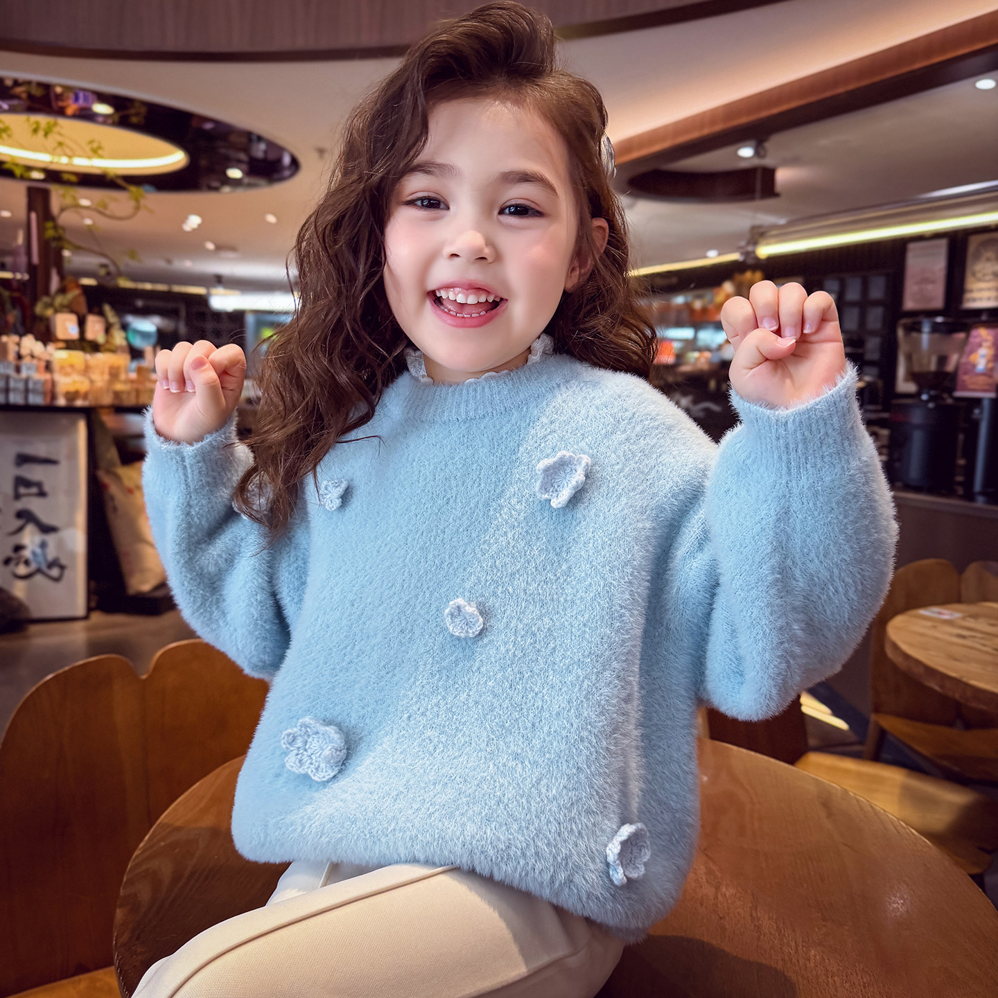 【海盐樱桃卷】仿貂毛上衣