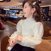 冬装 2025新款 儿童小香风泡泡袖 米米哈罗女童针织衫 毛衣女孩打底衫