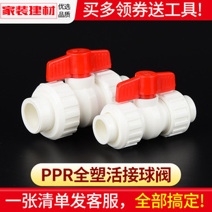 ppr双活接头全塑阀门热熔开关20 324分家用水暖管件水管配件