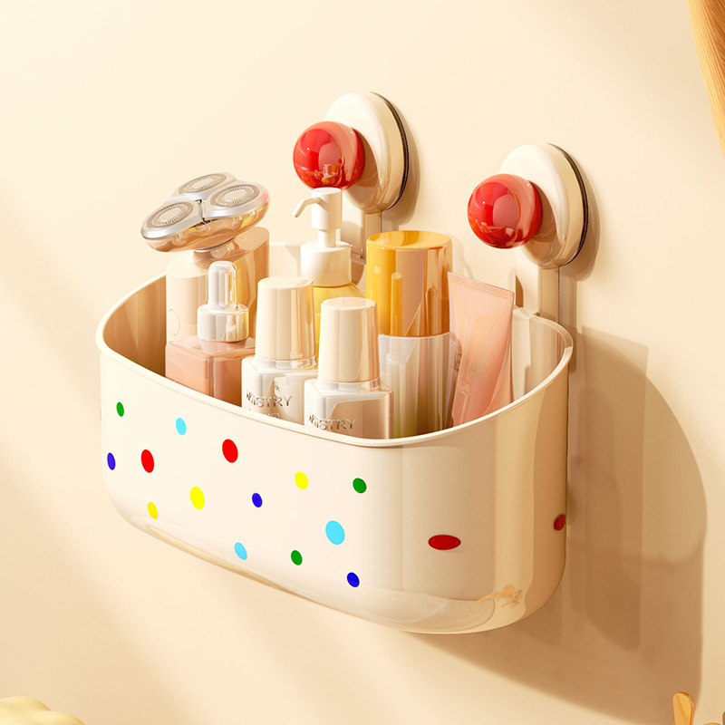 多巴胺吸盘置物架免打孔浴室卫生间化妆品收纳盒洗漱台厕所收纳架