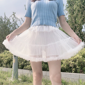 jk无骨lolita软纱裙撑暴力可调节外穿半身裙日常蓬蓬裙cosplay