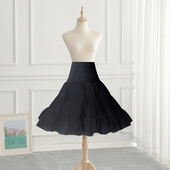 黑色可调节暴力无骨软纱裙撑lolita洛丽塔撑棉花糖日常撑蓬蓬衬裙