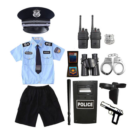 儿童警玩具装备玩具枪亲子道具男孩子短袖衣服警官小特警套装