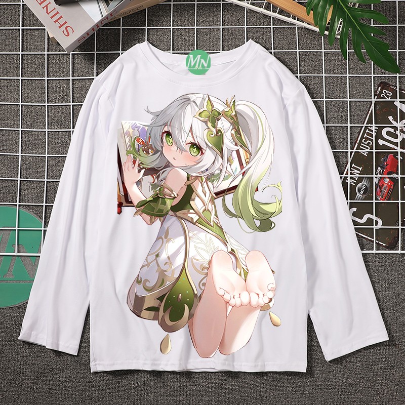 原神草神cos纳西妲动漫周边二次元印花长袖t恤夏秋男女痛衣小吉祥