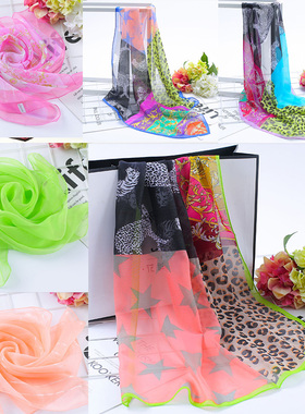 淘宝旅游区礼品小方巾丝巾纱巾口水巾领巾1-2元以下春秋四季围巾