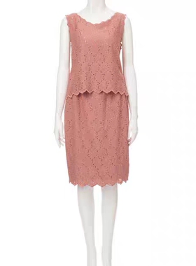 春夏老日系日杂coc*de*l花瓣边白色刺绣背心+半身裙两件套 套装