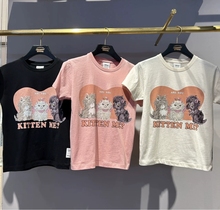 包邮2025夏 限定联名款猫咪图案短袖T恤010GSY90-0390/5700