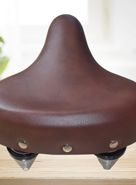 自行车鞍座日本车车座坐垫加大加厚加宽舒适超软牛皮纹棕色咖啡色