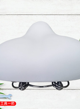 自行车鞍座大屁股日本车座子胖人坐垫加宽加厚加大超软舒适全白色