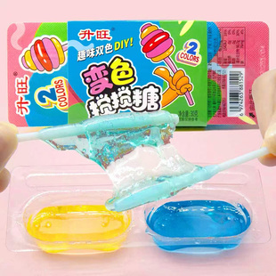 升旺趣味变色搅搅糖拉丝糖DIY棒棒糖童年回忆好吃好玩糖果小零食