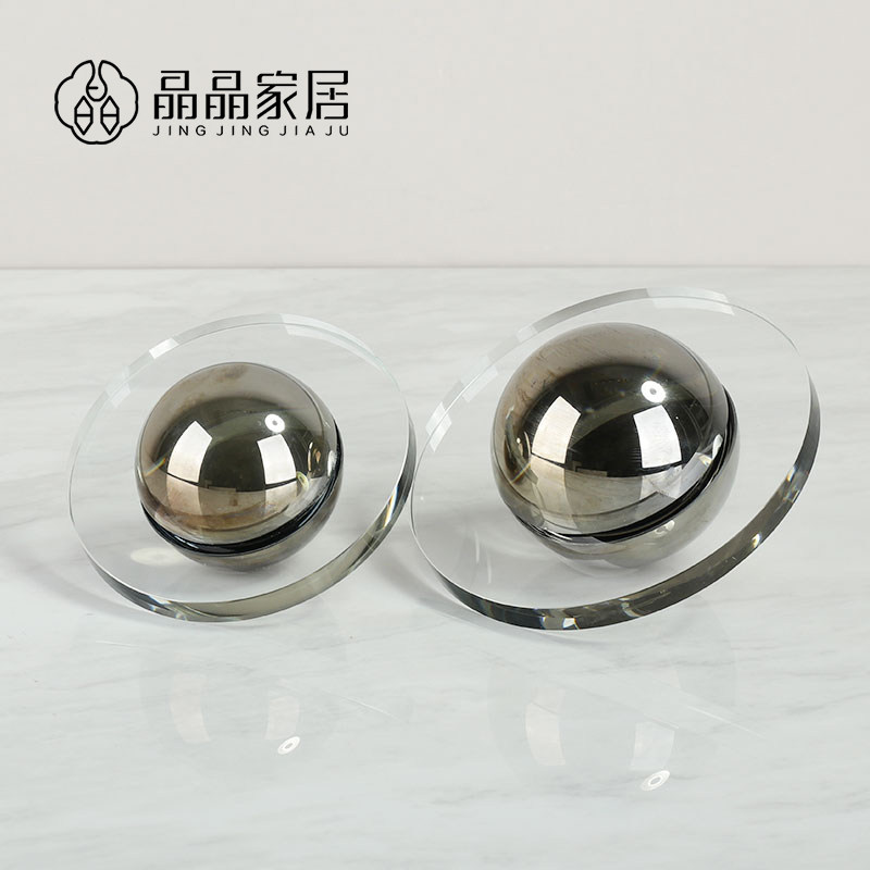 现代简约欧式轻奢水晶星球飞碟摆件客餐厅玄关酒柜样板房软装饰品