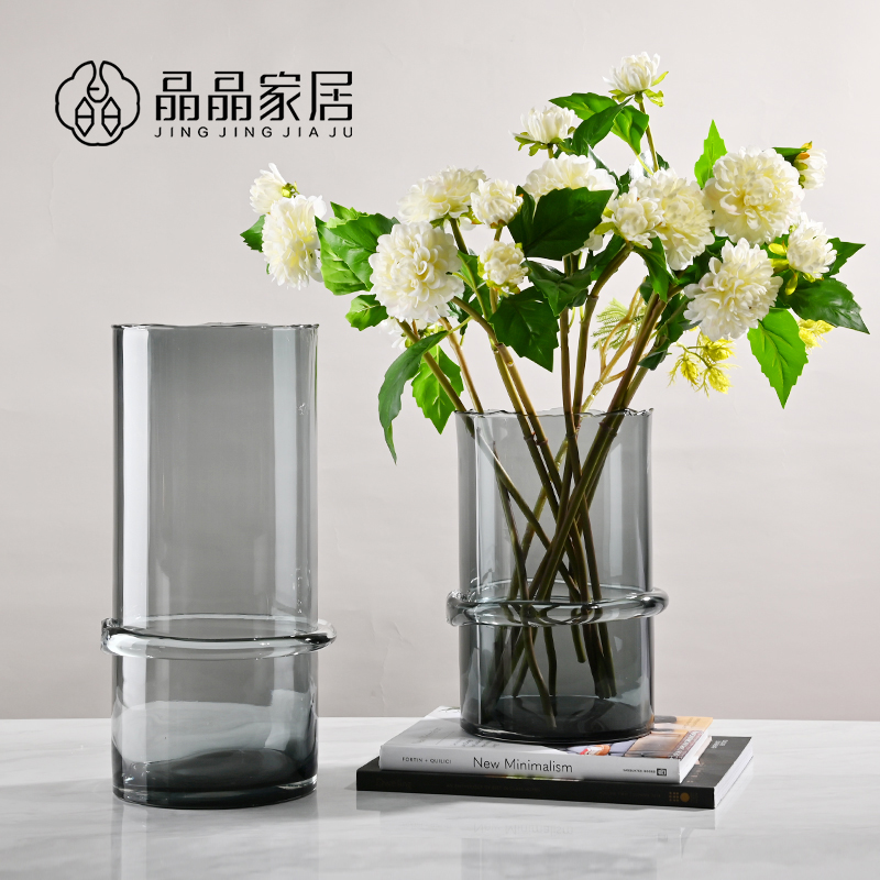 现代北欧创意透明直筒客餐厅插花