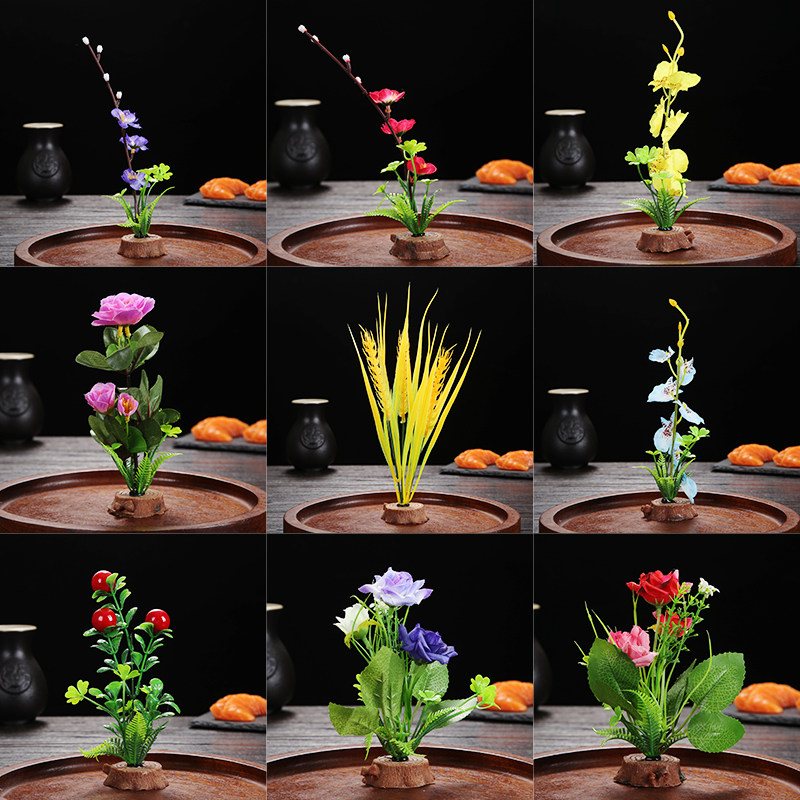 酒店意境菜品冷菜盘饰刺身餐饮摆盘装饰花草创意小摆件寿司点缀花