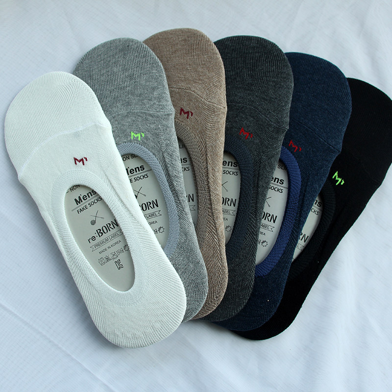 夏季男船袜薄款纯棉吸汗隐形袜 韩国简约舒适透气袜子男士短袜套