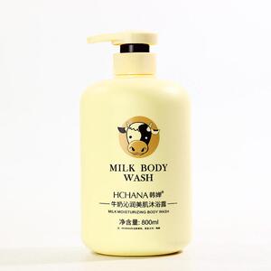 韩婵牛润奶沁美肌沐露持久留香男女通用家庭大容量浴800ml浴牛奶